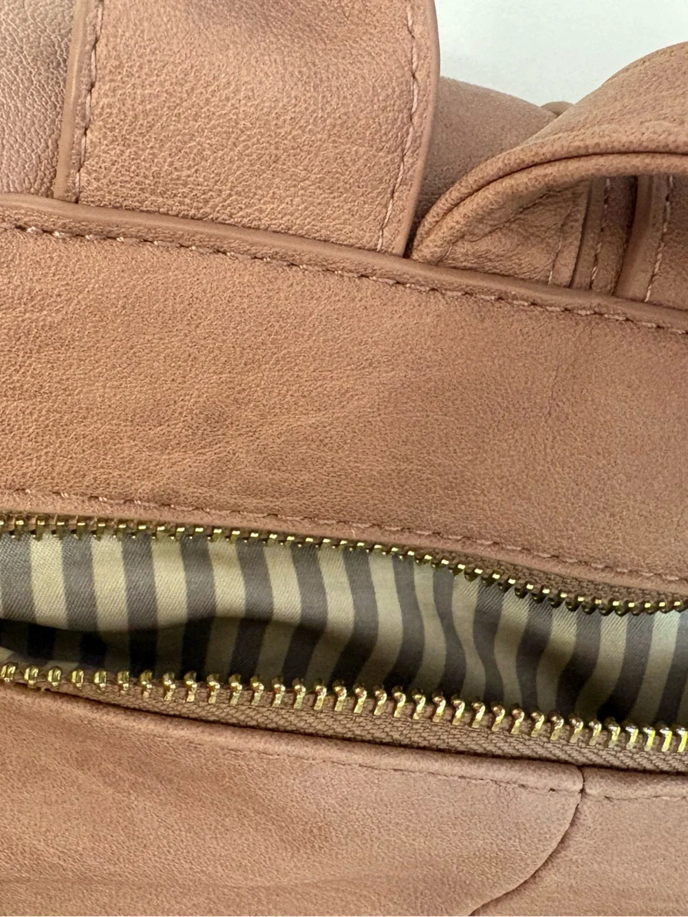Miztique Blush Pink Vegan Leather Fashion Backpack Gold Hardware Tassel Accent